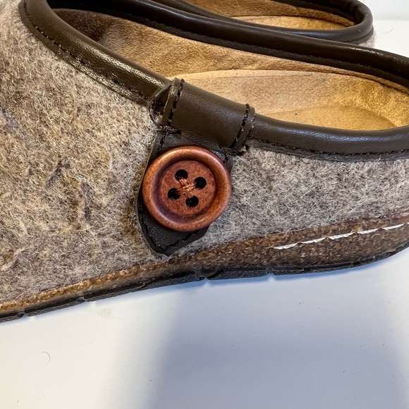 Earth Tan Slip-On Woman's Loafers with Button Detail - Picture 8 of 9